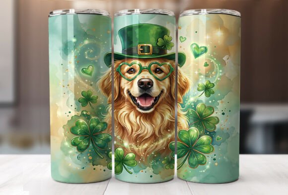 Dog St. Patrick s 20oz Tumbler Wrap PNG