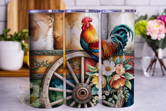 Farmhouse Rooster Floral 20oz Tumbler Design Review