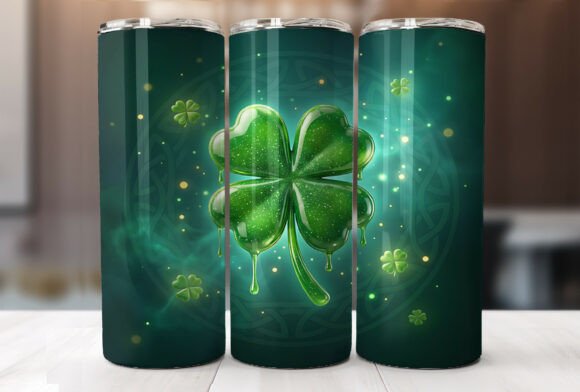 Melting Shamrock 20 Oz Tumbler Wrap PNG Review