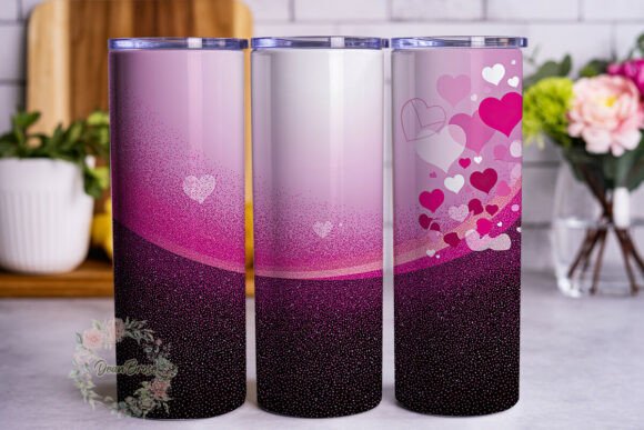 Pink Purple Glitter Hearts Skinny PNG Review