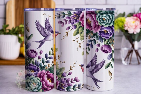 Purple Botanical Bird 20oz Tumbler Wrap Review