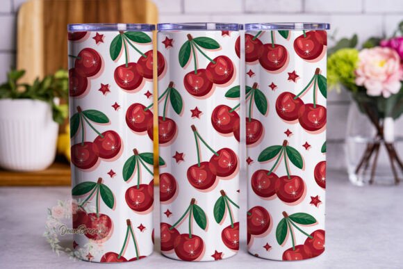 Sparkle Cherry Delight Tumbler Wrap PNG Review