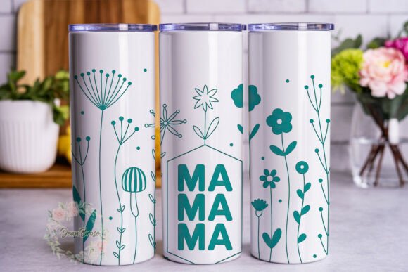 Teal Floral MAMA 20oz Tumbler Design Review